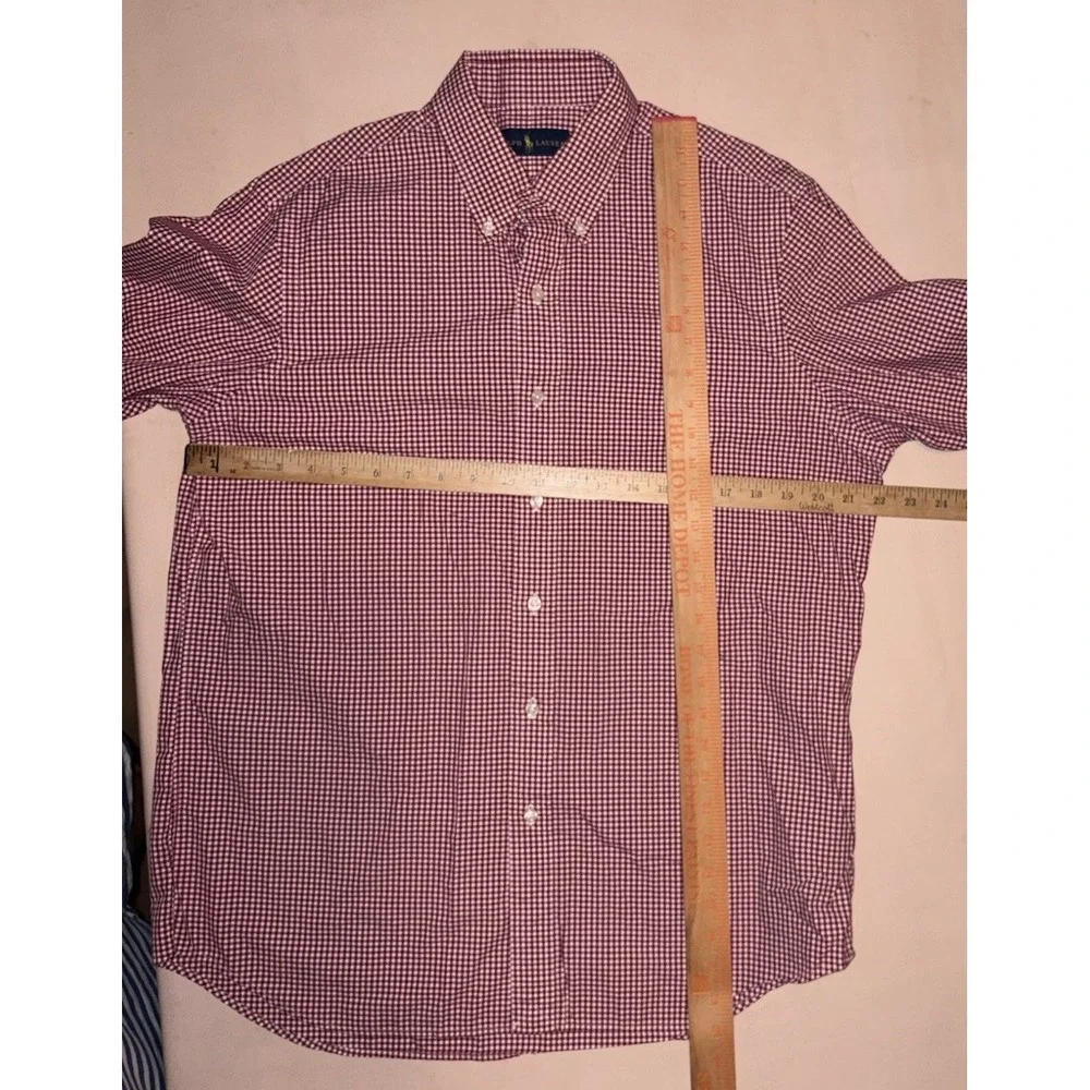 Polo Ralph Lauren Red White Gingham Check Button Down Mens Large